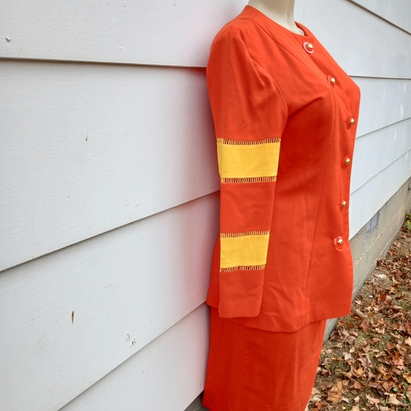 Vintage Orange and Yellow Skirt Set - Picture 3 of 6
